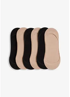 Lot de 6 paires de protèges-pied en coton mélangé, avec bande silicone, pour ballerines, bonprix