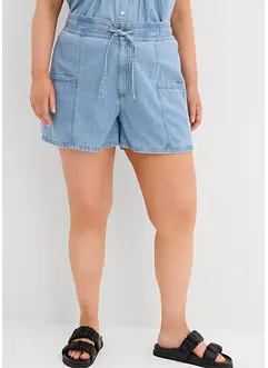 Short en jean avec taille haute élastiquée, bonprix