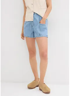Short en jean avec taille haute élastiquée, bonprix