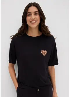 T-shirt raccourci à épaules descendues, bonprix