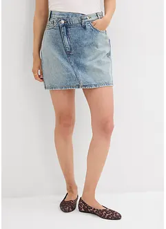 Jupe en jean à fermeture décalée asymétrique, bonprix