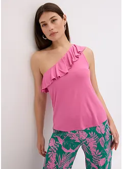 One-Shoulder-Top mit Volant aus softem Viskose-Mix, bonprix