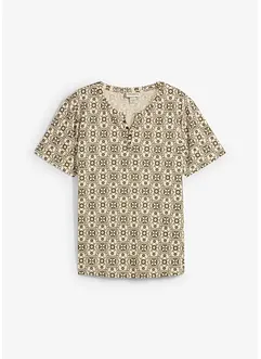 T-shirt col tunisien 100% coton, bonprix