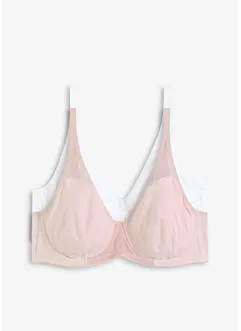 Lot de 2 soutiens-gorge avec armatures et coton doux, bonprix