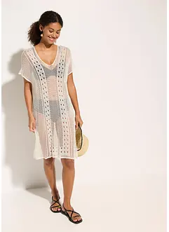 Robe de plage en viscose aspect crochet, bonprix