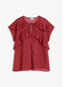 Blouse en crêpe à volants, bonprix