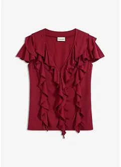T-shirt avec volants en modal mélangé, bonprix