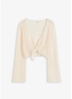 Transparente Strand Ajour-Strickjacke, bonprix