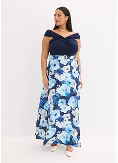 Carmen-Kleid mit Drapierung und Gürtel, bonprix