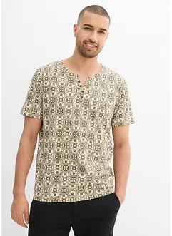 T-shirt col tunisien 100% coton, bonprix