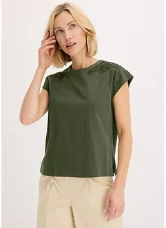 T-shirt avec détails au crochet, bonprix