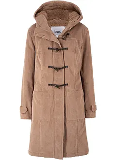 Duffle-coat en velours côtelé doublé, mi-long, bonprix
