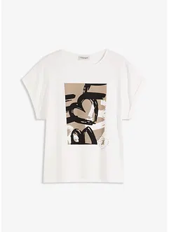 Shirt mit Viskose und Glitzersteinen, bonprix