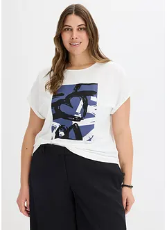 T-shirt en viscose mélangée à strass, bonprix