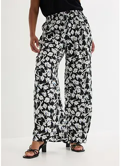 Pantalon palazzo en tissu texturé, bonprix