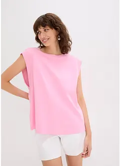 Top avec mancherons en bord-côte, bonprix