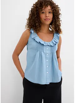 Jeans-Blusentop aus Bio-Baumwolle, bonprix