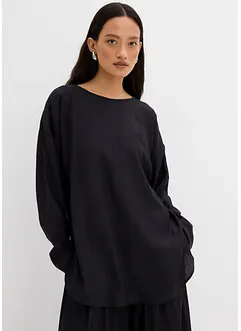Oversized Tunikabluse aus strukturiertem Crinkle-Viskose-Mix, bonprix