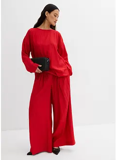 Palazzo-Hose aus strukturiertem Crinkle-Viskose-Mix, bonprix