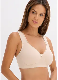 Lot de 2 soutiens-gorge minimiseurs moulés coton, sans armatures, bonprix