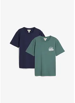 Lot de 2 T-shirts 100% coton, bonprix