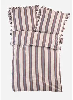 Gestreifte Bettwäsche mit Rüschen, bonprix