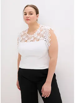 T-shirt à empiècement dentelle, bonprix