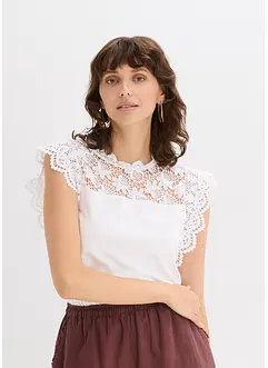 Shirt mit Spitzeneinsatz, bonprix