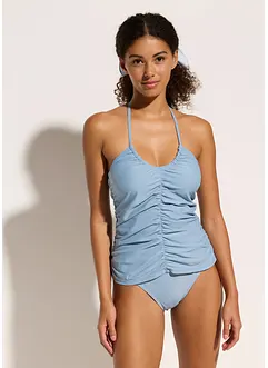 Tankini (ens. 2 pces) dos nu à fronces, bonprix