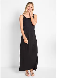 Robe longue, cintrée et fluide en viscose extensible, bonprix