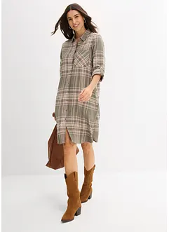 Hemdblusenkleid aus reiner Baumwolle, bonprix