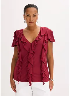 T-shirt avec volants en modal mélangé, bonprix