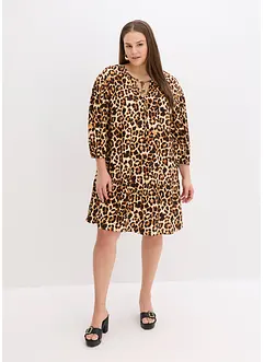 Robe-tunique imprimée en crêpe texturé, bonprix