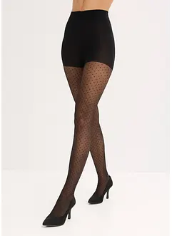 Strumpfhose 30den mit gepunktetem Netzmuster, bonprix