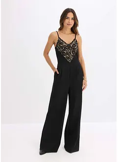 Jersey-Jumpsuit mit Spitze, bonprix