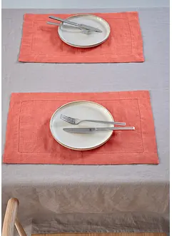 Lot de 2 sets de table en lin, bonprix