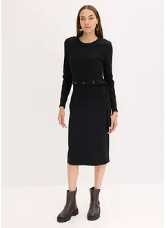 Midikleid aus elastischem Baumwoll-Mix, bonprix
