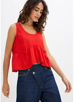 Blouse sans manches légère en lin mélangé, bonprix