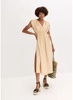 Robe longue à manches amples en matière texturée, bonprix