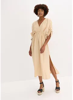 Robe longue à manches amples en matière texturée, bonprix