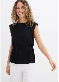 T-shirt avec détails en broderie anglaise, bonprix