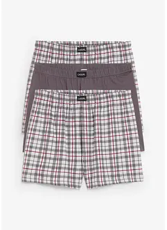 Lot de 3 caleçons en jersey à carreaux, bonprix