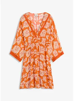 Tunika-Kleid mit Spitze aus strukturierter Viskose, bonprix
