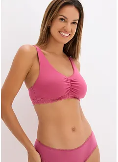 Bralette mit Baumwolle und Spitze (2er Pack), bonprix