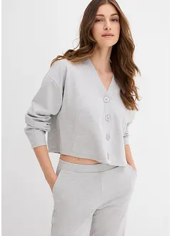 Sweatjacke aus leicht glänzendem Viskose-Mix, bonprix