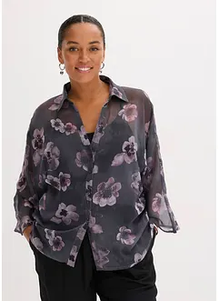 Oversize-Bluse aus luftigem Chiffon, bonprix
