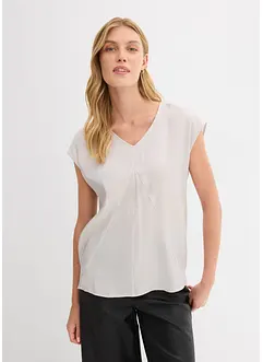 Blouse manches courtes en satin brillant, bonprix