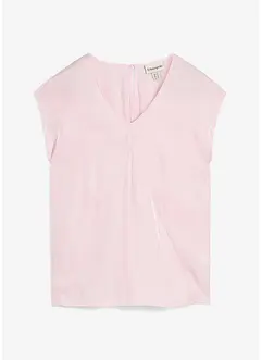 Kurzarmbluse aus glänzendem Satin, bonprix