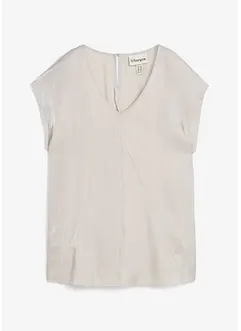 Kurzarmbluse aus glänzendem Satin, bonprix
