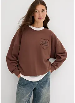 Sweat oversize doux en coton mélangé, bonprix